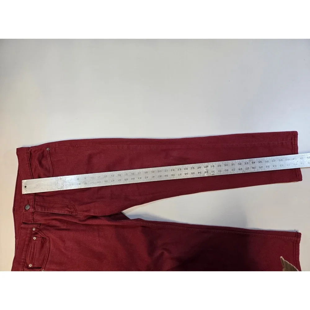 Levis 511 Slim‎ Fit Jeans Mens 34x32 Burgundy Maroon Red Pants 04511-1907